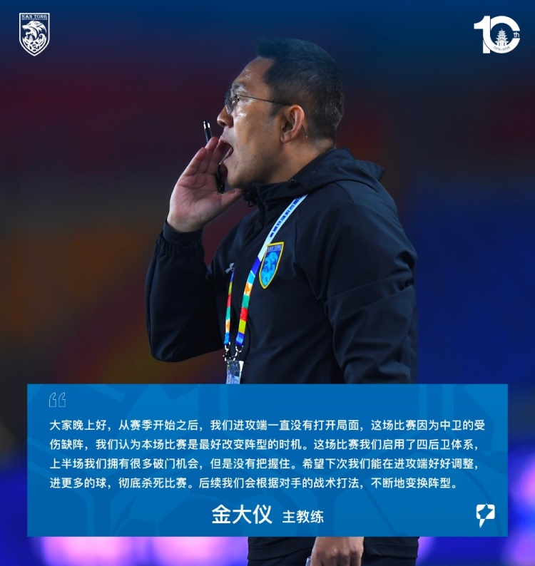开云体育app-金大仪赛后:本场比赛是改变阵型最好时机 下次要好好调整进攻端